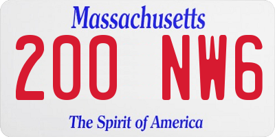 MA license plate 200NW6