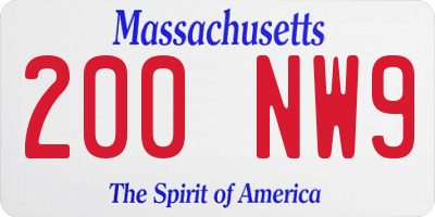 MA license plate 200NW9