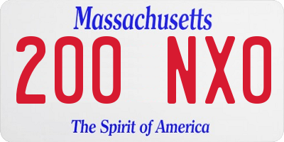 MA license plate 200NX0