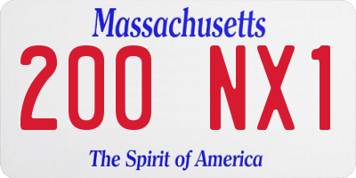 MA license plate 200NX1