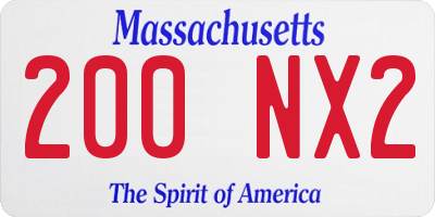 MA license plate 200NX2