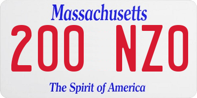 MA license plate 200NZ0