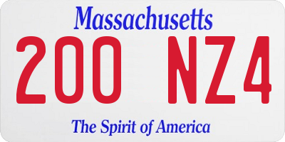MA license plate 200NZ4