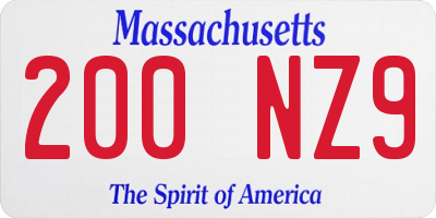 MA license plate 200NZ9