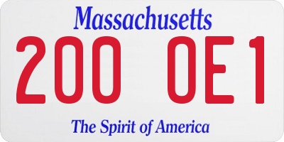MA license plate 200OE1
