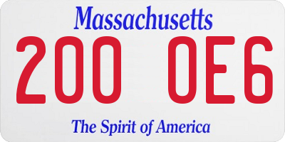 MA license plate 200OE6