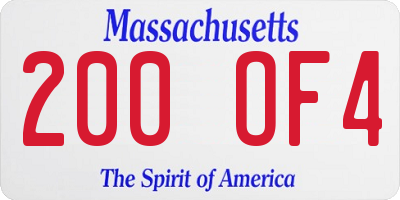 MA license plate 200OF4