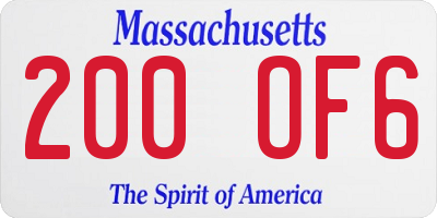 MA license plate 200OF6