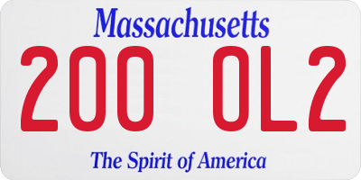 MA license plate 200OL2