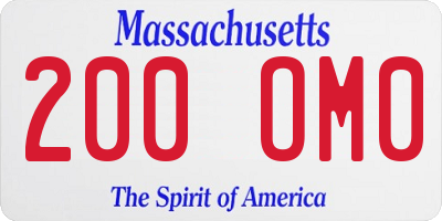 MA license plate 200OM0
