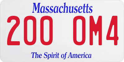 MA license plate 200OM4