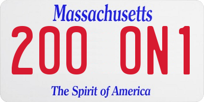 MA license plate 200ON1