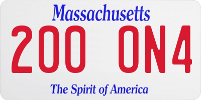 MA license plate 200ON4