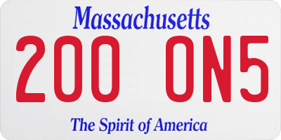 MA license plate 200ON5