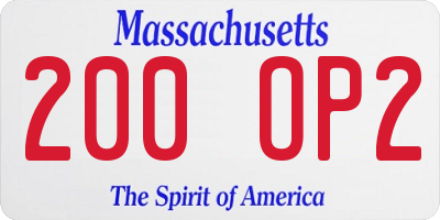MA license plate 200OP2