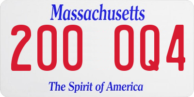 MA license plate 200OQ4