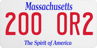 MA license plate 200OR2