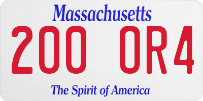 MA license plate 200OR4