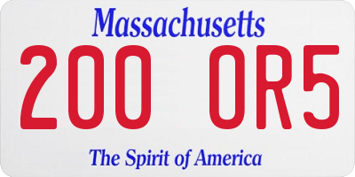 MA license plate 200OR5