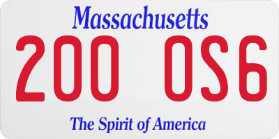MA license plate 200OS6
