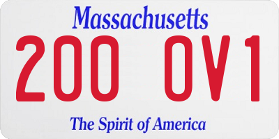 MA license plate 200OV1