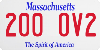 MA license plate 200OV2