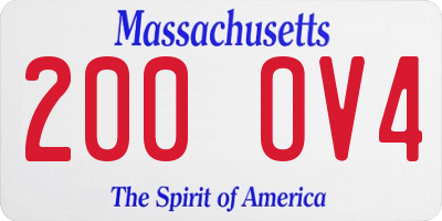 MA license plate 200OV4