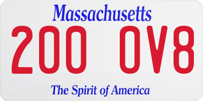MA license plate 200OV8