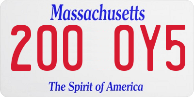 MA license plate 200OY5