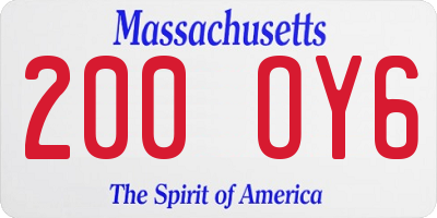 MA license plate 200OY6