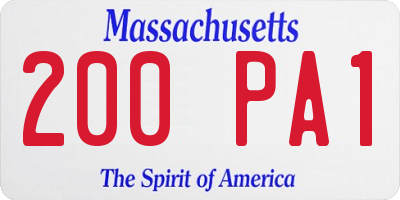 MA license plate 200PA1