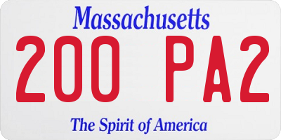 MA license plate 200PA2