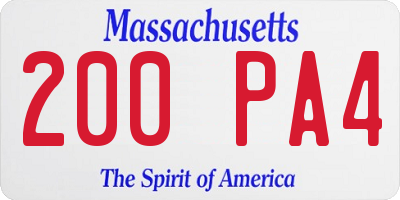 MA license plate 200PA4