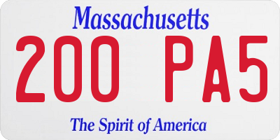 MA license plate 200PA5