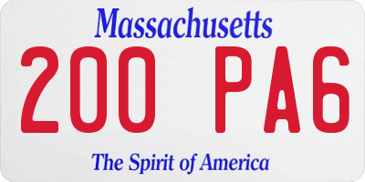 MA license plate 200PA6