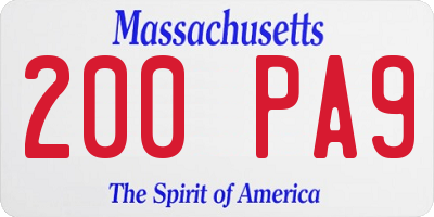MA license plate 200PA9