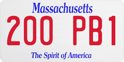 MA license plate 200PB1