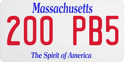 MA license plate 200PB5