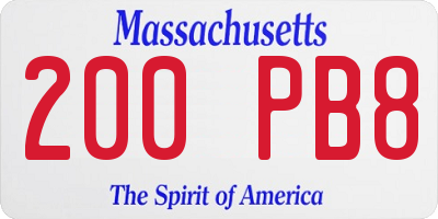 MA license plate 200PB8