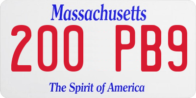 MA license plate 200PB9
