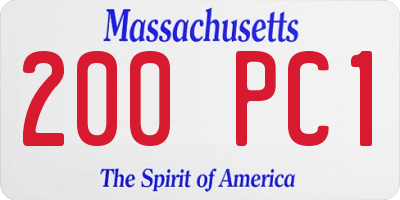 MA license plate 200PC1