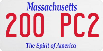 MA license plate 200PC2