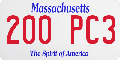 MA license plate 200PC3