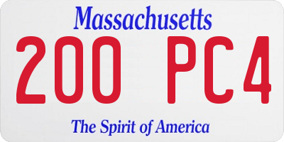 MA license plate 200PC4