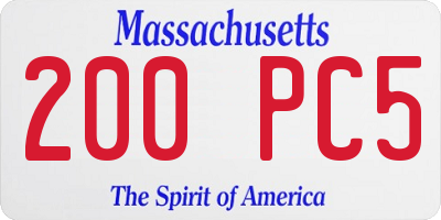 MA license plate 200PC5