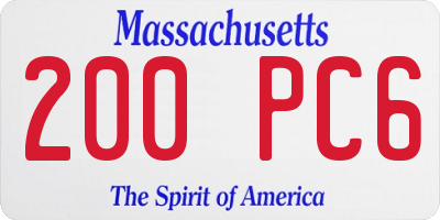MA license plate 200PC6