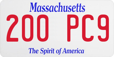 MA license plate 200PC9