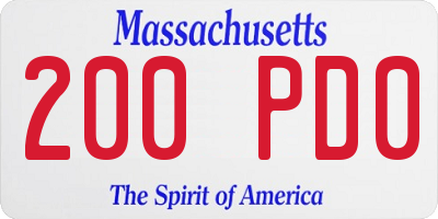 MA license plate 200PD0
