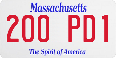 MA license plate 200PD1