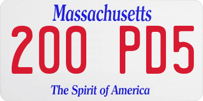 MA license plate 200PD5